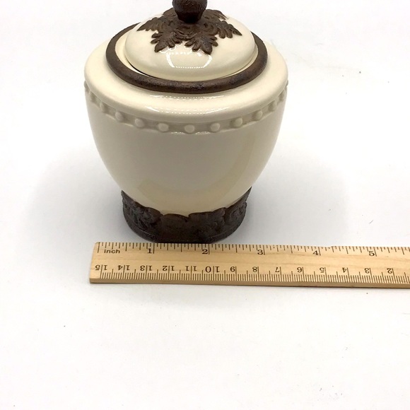 NWOT 4 pc. Set CBK porcelain sugar creamer salt pepper white and brown. - Picture 3 of 10